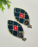 Moss Greenish Leafy  Earring