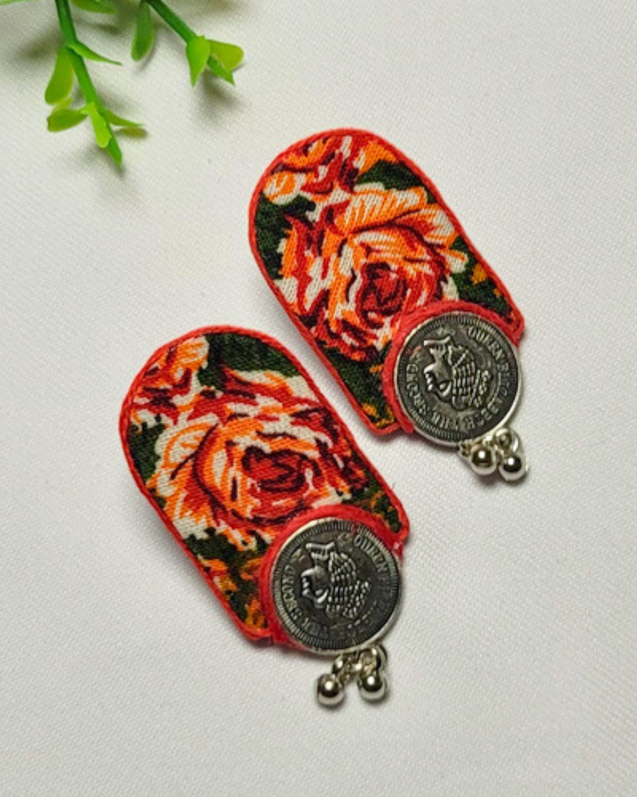 Floral Coined Charm Earrings