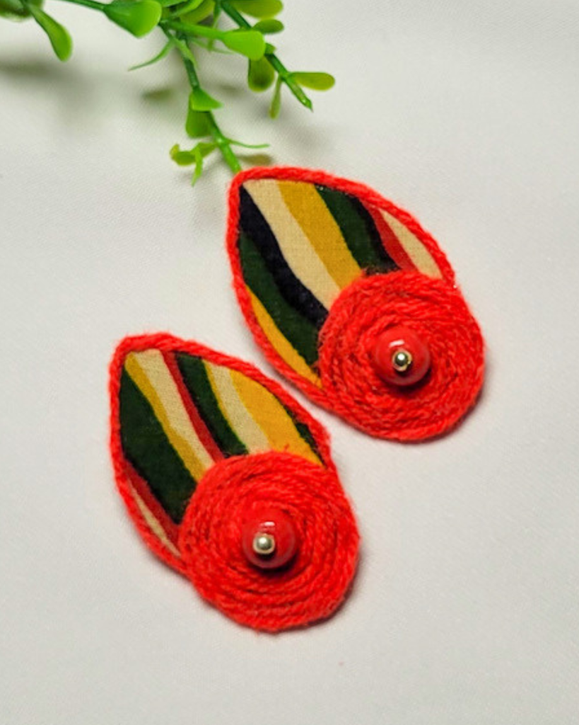 Rangoli Bloom Fabric Earrings