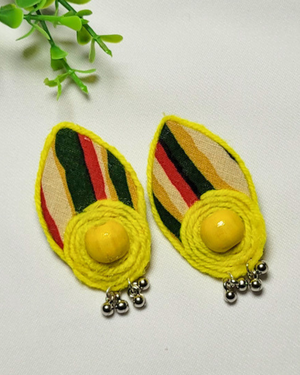 Yellow Dewdrop Fabric Studs