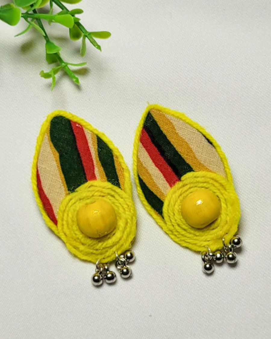 Yellow Dewdrop Fabric Studs