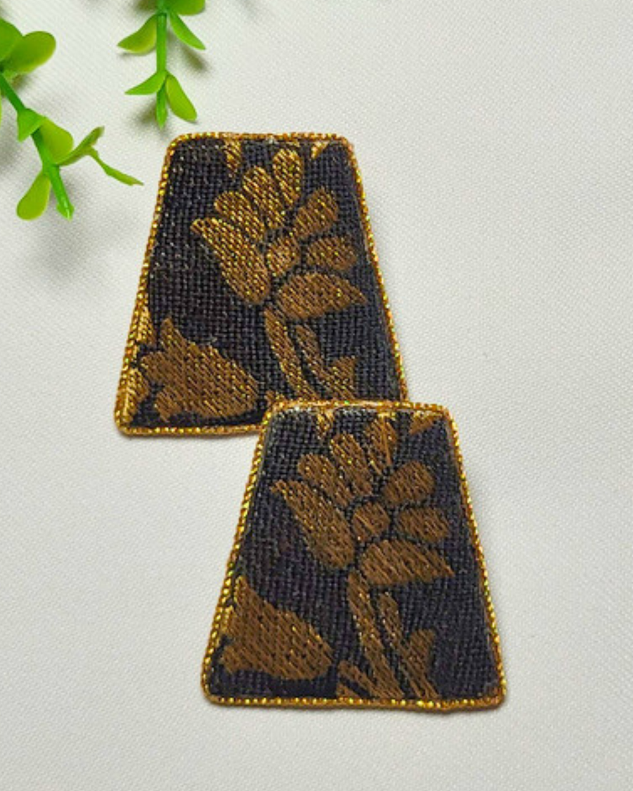 Black-Gold Botanical Earrings