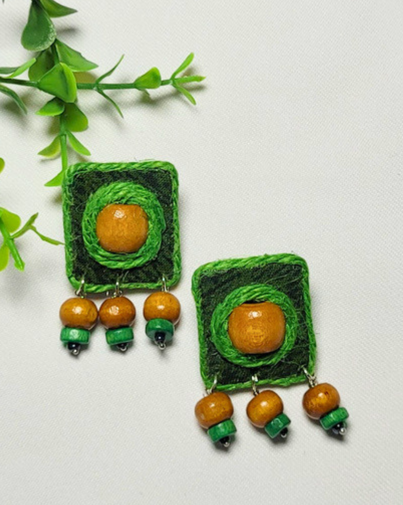 Emerald Grove Tassel Earrings
