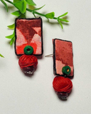 Rustic - Blusher Fabric Earrings