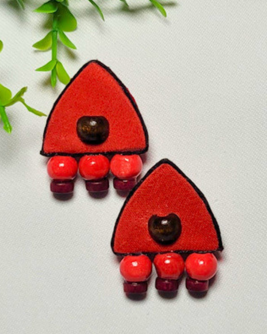 Kumkum Blosom Beaded Studs
