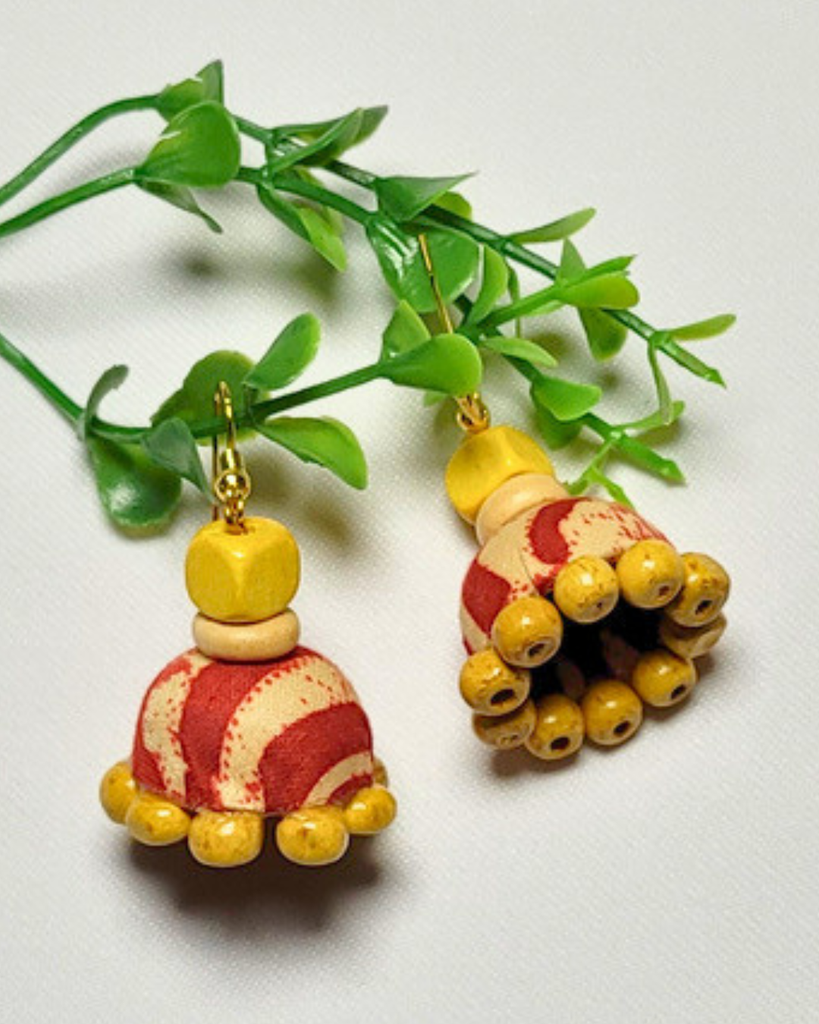 Rangoli Charm Fabric Jhumka