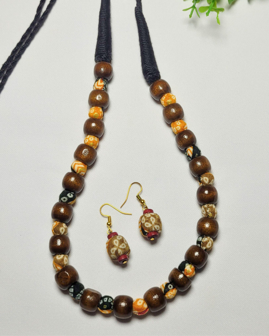 Bandhni Printed Beaded Set