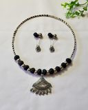Black Cotton Beaded Hasli Set2