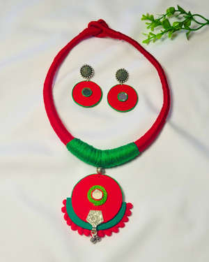 Red - Green Cotton Hasli Set