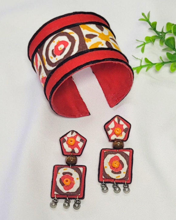 Madhubani Art Cuff & Drops