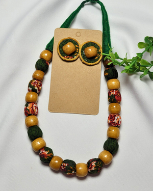 Green Wooden Beaded Set