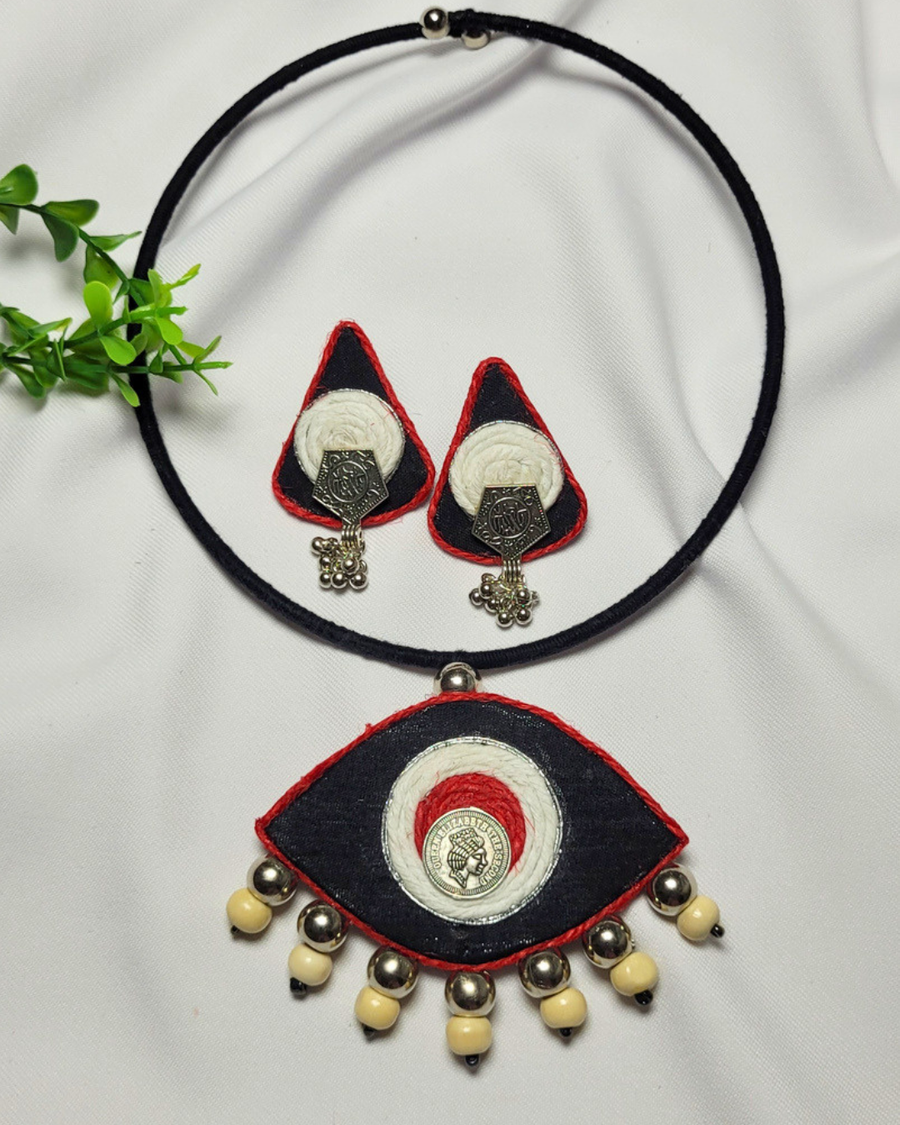 Boho Evil Eye Hasli Neck  Set
