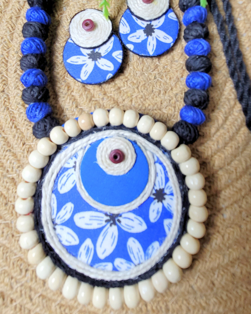 Royal Blue Beaded Chandra Haar