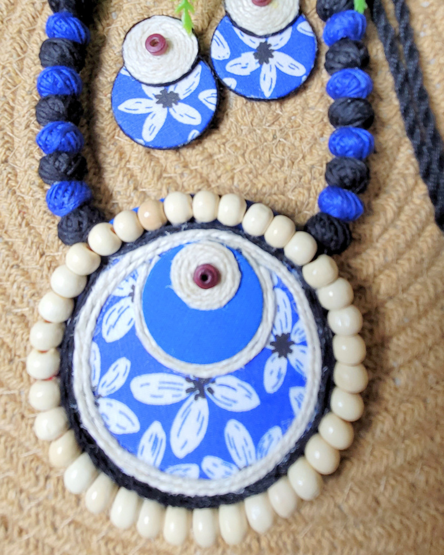 Royal Blue Beaded Chandra Haar