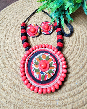 Red Beaded Chandra Haar