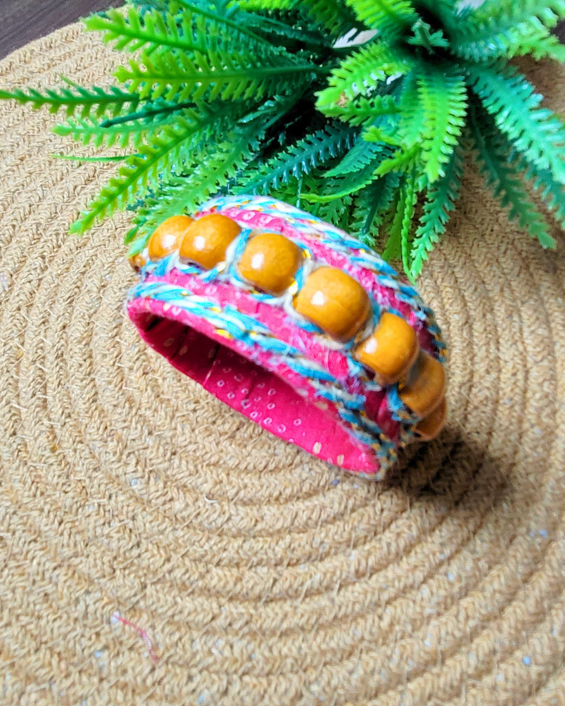 Pastel Bloom Beaded Bangle