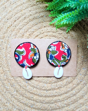 Red Boho Bloom Studs