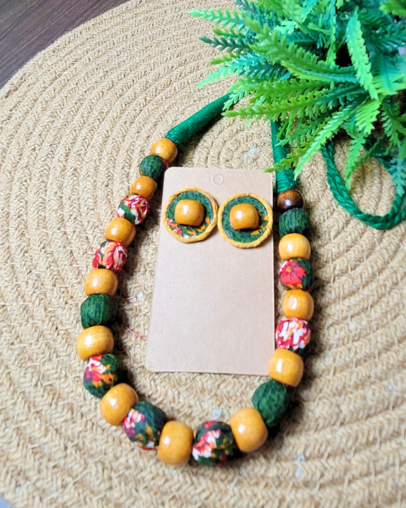 Green Wooden Beaded Set