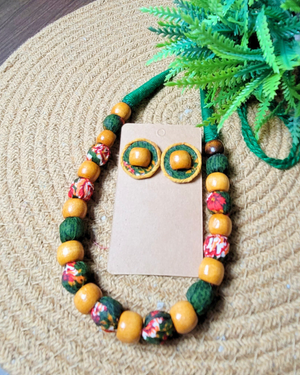 Green Wooden Beaded Set
