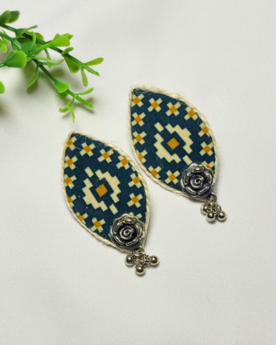 Ruhani Indigo Fabric Earrings