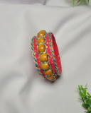 Pastel Bloom Beaded Bangle